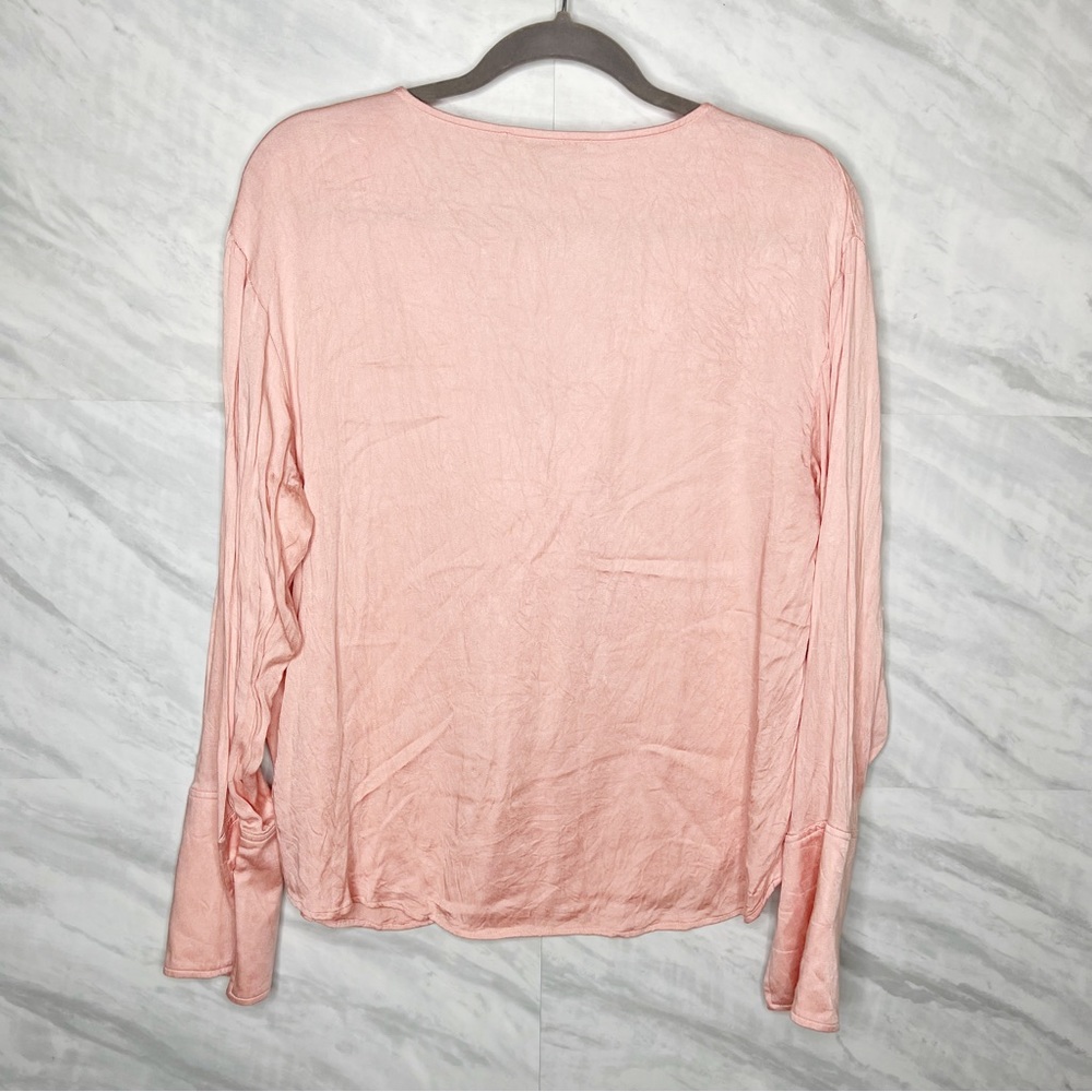 Something Navy Pink Button Up Medium - image 6